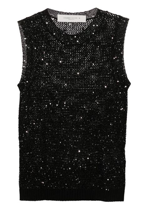 Black Melyssa sequin-embellished knitted top Golden Goose - women GOLDEN GOOSE | GWP01922P00169190100